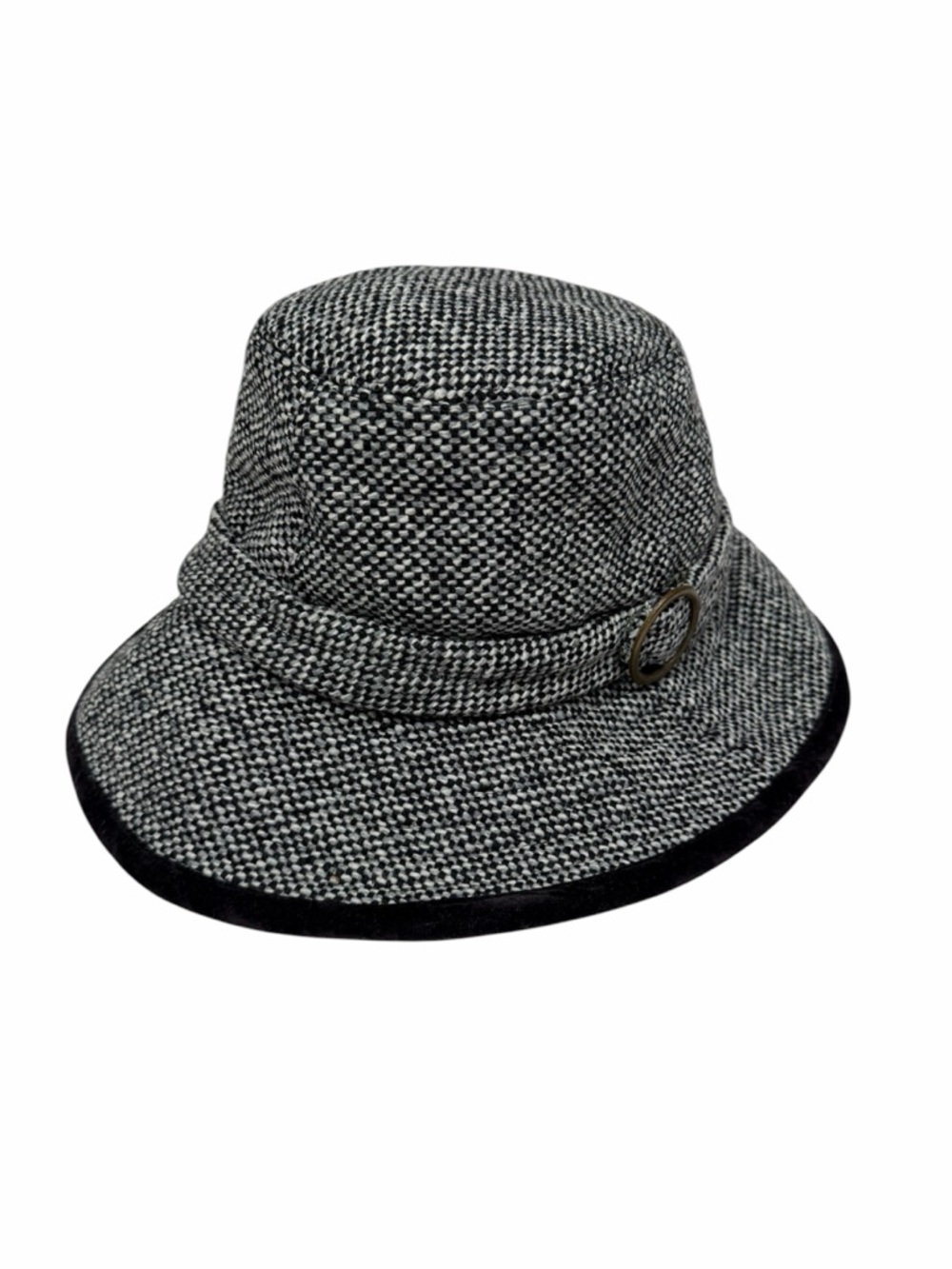 Vintage Wallaroo Aubrey Wool Blend Bucket Hat Chic Tweed Adjustable Classic